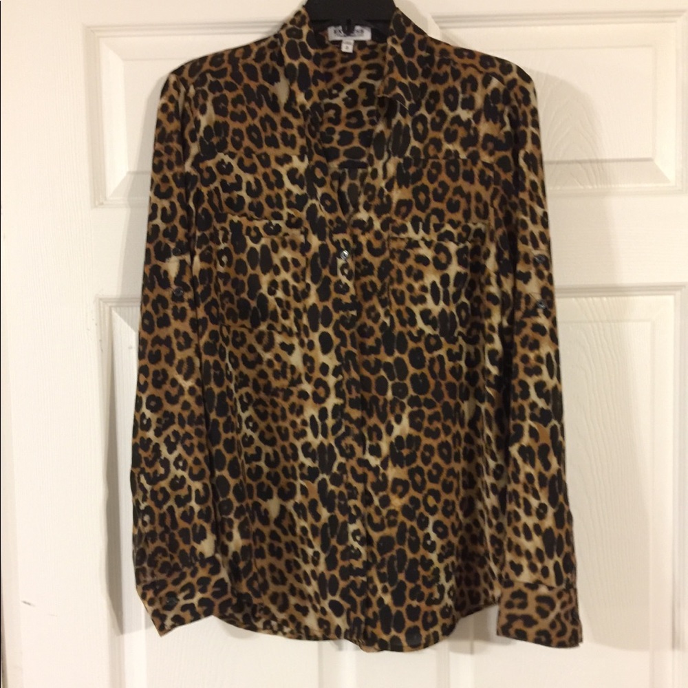 EXPRESS Portofino Blouse in Cheetah Print